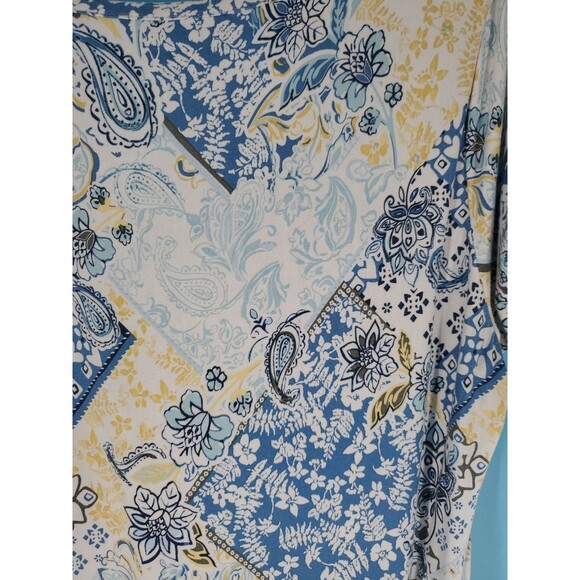 Women Short Sleeve Top Lg Floral Boho Multicolor Open Sleeve Lightweight Casual - Picture 11 of 16